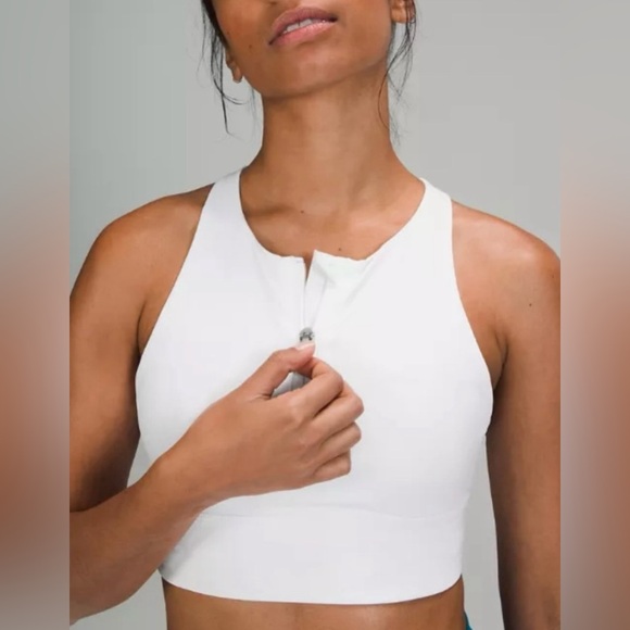 Lululemon NWT Energy High Neck LL sports Bra Zipper Blue Size 10 - Picture 3 of 7